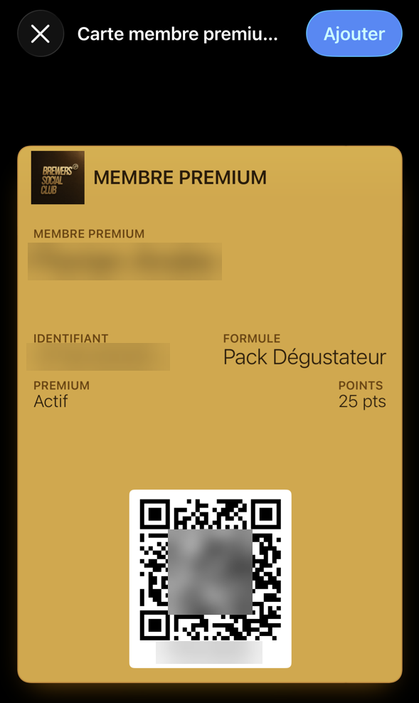 Carte membre premium
