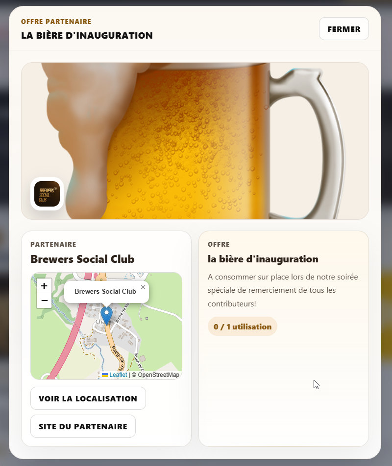 Offre vue côté membre en détail
