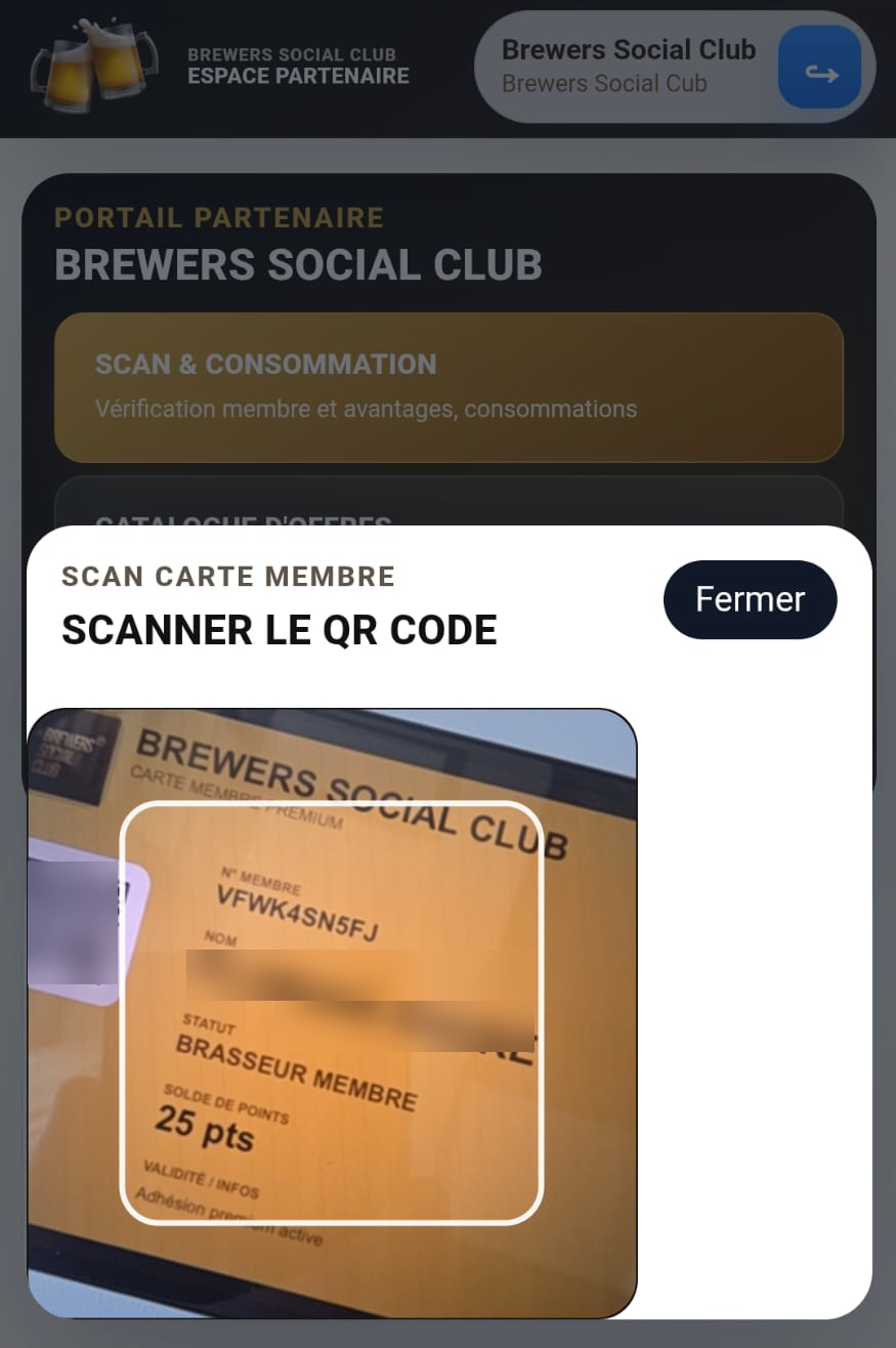 Scan partenaire mobile